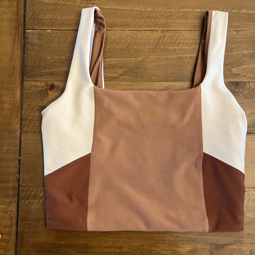 YPB Abercrombie & Fitch Brown and Cream Sports Bra